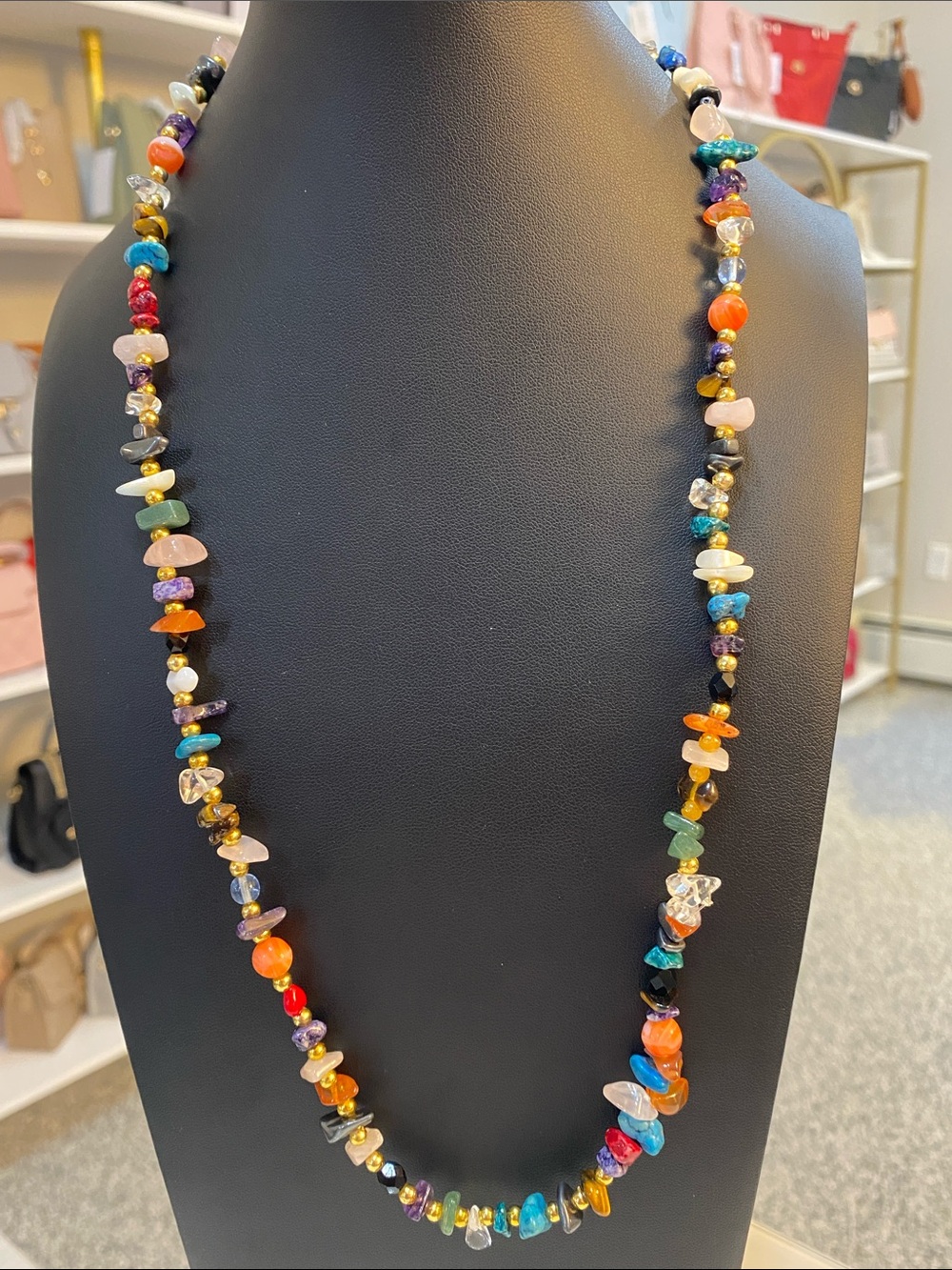 Stone Multicolor Beaded Necklace - Women Jewelry